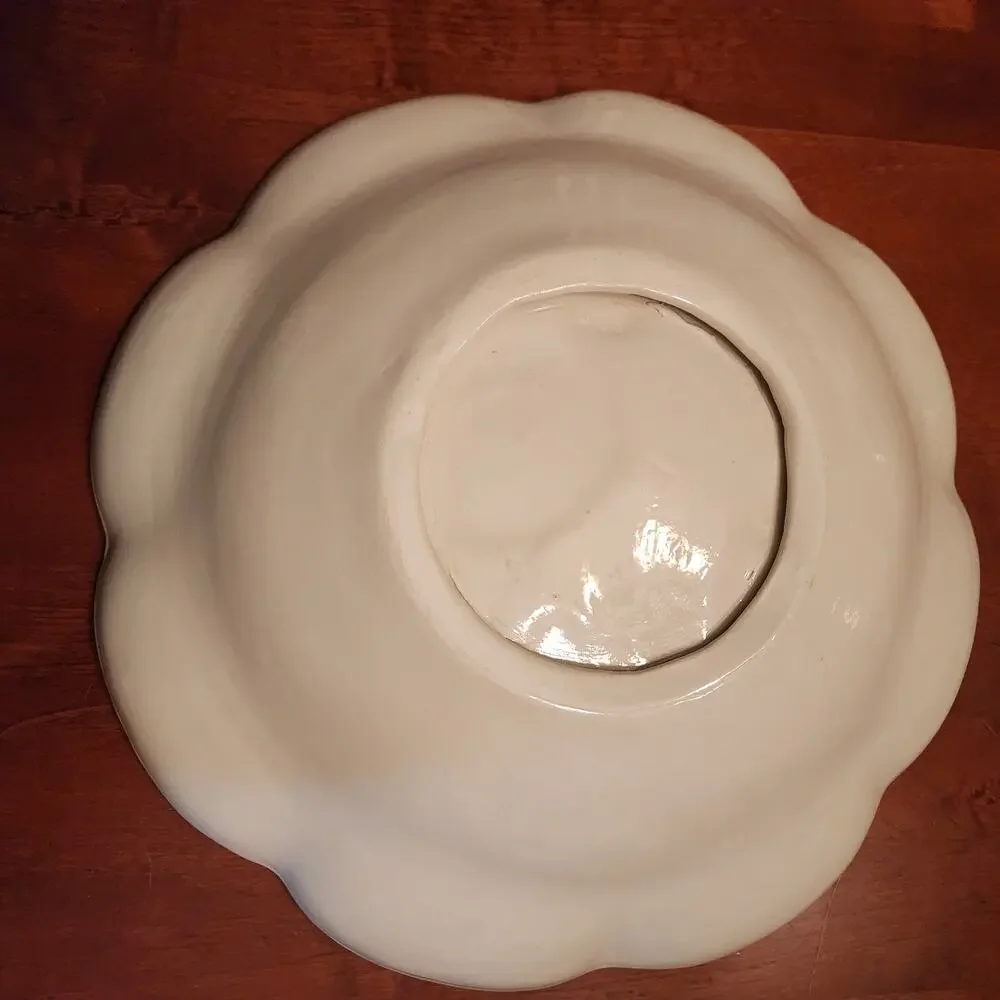Ceramic Pasta Bowl Veggies Handpainted